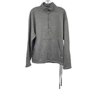 Standard/Cloth Men's 1/4 Zip Sweatshirt Collared Gray Size Medium